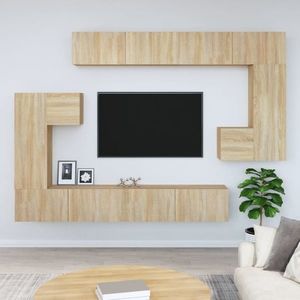 vidaXL Dulap TV montat pe perete, stejar sonoma, lemn prelucrat imagine