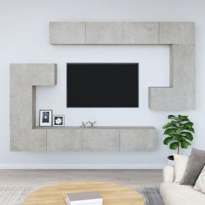 vidaXL Dulap TV montat pe perete, gri beton, lemn prelucrat imagine