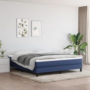 vidaXL Saltea de pat cu arcuri, albastru, 180x200x20 cm, textil imagine