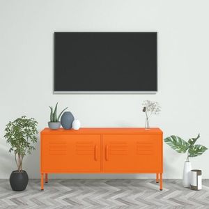 vidaXL Comodă TV, portocaliu, 105x35x50 cm, oțel imagine