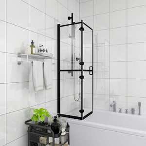 vidaXL Cabină de duș pliabilă, negru, 80x140 cm, ESG imagine
