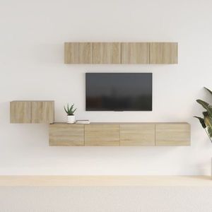 vidaXL Set dulap TV, 5 piese, stejar sonoma, lemn prelucrat imagine