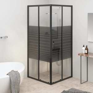 vidaXL Cabină de duș cu dungi, negru, 80x80x180 cm, ESG imagine