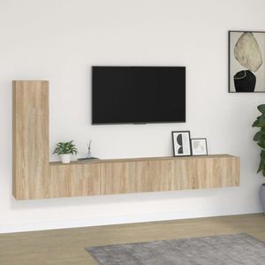 vidaXL Set dulap TV, 3 piese, stejar sonoma, lemn prelucrat imagine