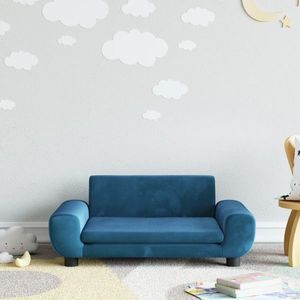vidaXL Canapea pentru copii, albastru, 70x45x33 cm, catifea imagine