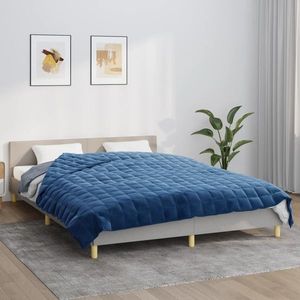 vidaXL Pătură cu greutăți, albastru, 200x225 cm, 9 kg, material textil imagine