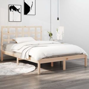 vidaXL Cadru de pat cu tăblie, lemn masiv, king size 5FT imagine