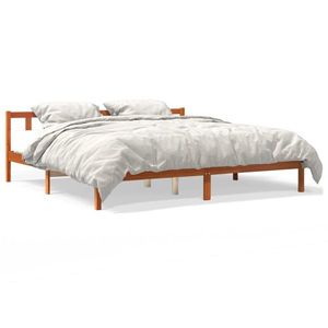 vidaXL Cadru de pat, maro ceruit, 180x200 cm, lemn masiv de pin imagine