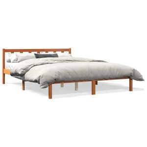 vidaXL Cadru de pat, maro ceruit, 160x200 cm, lemn masiv de pin imagine