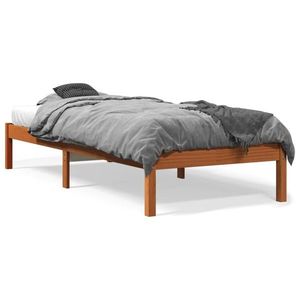 vidaXL Cadru de pat, maro ceruit, 90x200 cm, lemn masiv de pin imagine