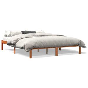vidaXL Cadru de pat, maro ceruit, 150x200 cm, lemn masiv de pin imagine