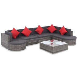 vidaXL Set mobilier de grădină cu perne roșii, 3 piese imagine