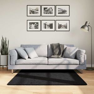vidaXL Covor pufos "PAMPLONA" cu fire înalte, negru modern, 120x200 cm imagine