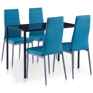vidaXL Set mobilier de bucătărie, 5 piese, albastru imagine