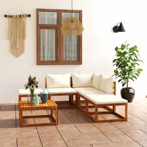 vidaXL Set mobilier de grădină cu perne, 6 piese, lemn masiv de acacia imagine