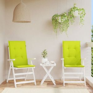 vidaXL Perne scaun cu spătar înalt, 2 buc., verde, 120x50x3 cm, textil imagine