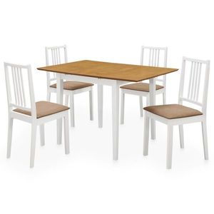 vidaXL Set masă și scaune de bucătărie 5 piese, Maro imagine