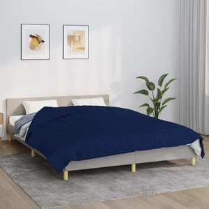 vidaXL Pătură cu greutăți, albastru, 220x235 cm, 11 kg, textil imagine