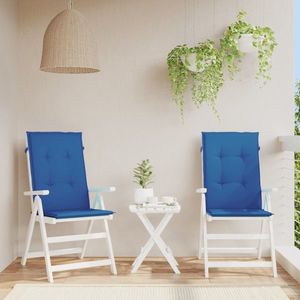 vidaXL Perne scaun spătar înalt, 2 buc., albastru, 120x50x3 cm, textil imagine