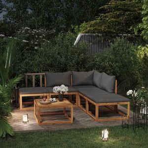 vidaXL Set mobilier de grădină cu perne, 6 piese, lemn masiv de acacia imagine