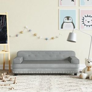 vidaXL Canapea pentru copii, gri deschis, 90x53x30 cm, catifea imagine