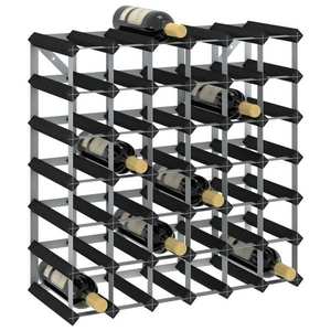 vidaXL Suport de vinuri, 42 sticle, negru, lemn masiv de pin imagine