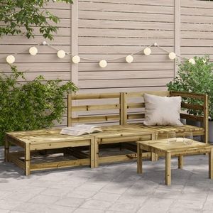vidaXL Canapea de grădină cu taburet și 2 locuri, lemn de pin tratat imagine