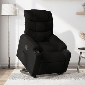 vidaXL Scaun de relaxare cu suport pentru picioare, negru, textil imagine