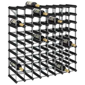 vidaXL Suport de vinuri, 72 sticle, negru, lemn masiv de pin imagine