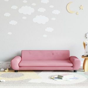 vidaXL Canapea pentru copii, roz, 100x54x33 cm, catifea imagine