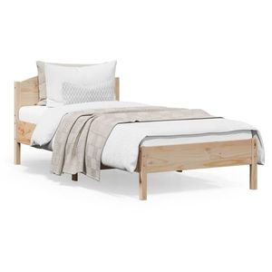 vidaXL Cadru de pat cu tăblie, 90x200 cm, lemn masiv de pin imagine