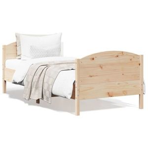 vidaXL Cadru de pat cu tăblie, 100x200 cm, lemn masiv de pin imagine