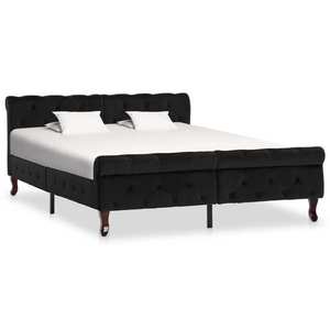 vidaXL Cadru de pat, negru, 140 x 200 cm, catifea imagine
