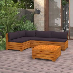 vidaXL Set mobilier grădină cu perne, 5 piese, lemn masiv acacia imagine