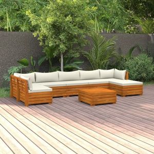 vidaXL Set mobilier de grădină cu perne, 8 piese, lemn masiv acacia imagine