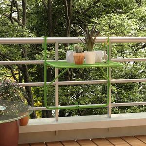 vidaXL Masă de balcon, verde, 60x40 cm, oțel imagine