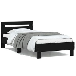 vidaXL Cadru pat, negru, 100x200 cm imagine
