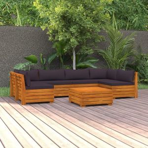 vidaXL Set mobilier de grădină cu perne, 7 piese, lemn masiv acacia imagine