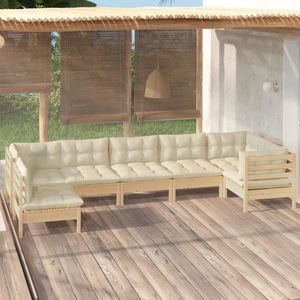 vidaXL Set mobilier grădină cu perne, 7 piese, lemn masiv de pin imagine