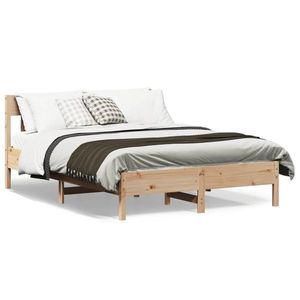 vidaXL Cadru de pat cu tăblie, 150x200 cm lemn masiv pin imagine