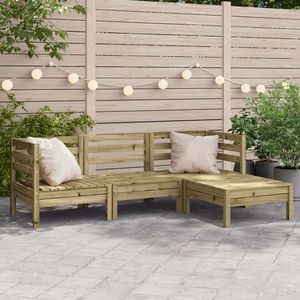 vidaXL Canapea de grădină 3 locuri/taburet, lemn de pin tratat imagine