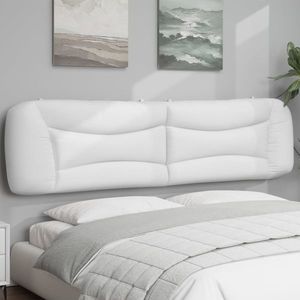 vidaXL Pernă pentru tăblie pat, alb, 200 cm, piele artificială imagine