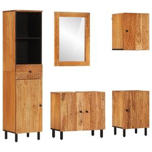 vidaXL Set dulapuri de baie, 5 piese, lemn masiv de acacia imagine