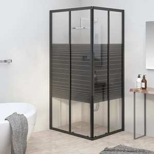 vidaXL Cabină de duș cu dungi, negru, 90x70x180 cm, ESG imagine