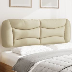vidaXL Pernă pentru tăblie de pat, crem, 160 cm, material textil imagine