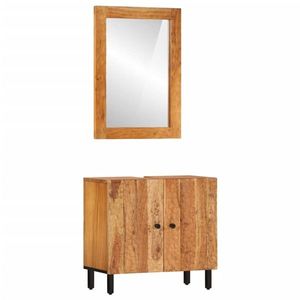 vidaXL Set dulapuri de baie, 2 piese, lemn masiv de acacia imagine