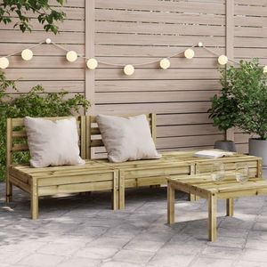 vidaXL Canapea de grădină cu 3 locuri, lemn de pin tratat imagine