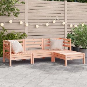 vidaXL Canapea de grădină cu 3 locuri/taburet, lemn masiv douglas imagine