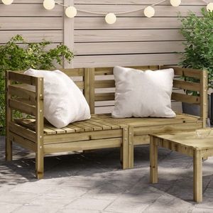 vidaXL Canapele de colț de grădină, 2 buc., lemn de pin tratat imagine