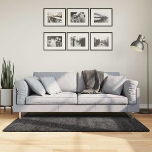 vidaXL Covor pufos modern, fir lung, antracit, 120x170 cm imagine